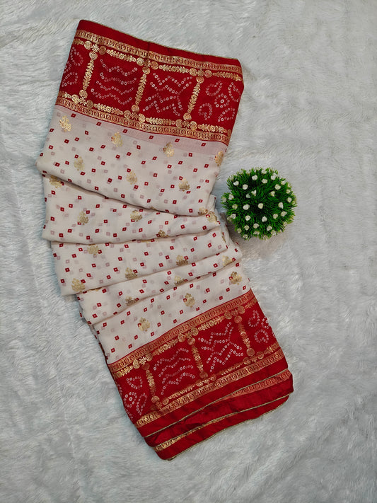 Bandhani  - White